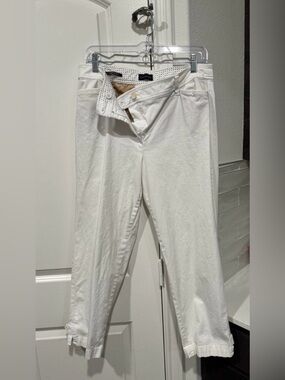 Talbots White Perfect Crop Size 12 Pant